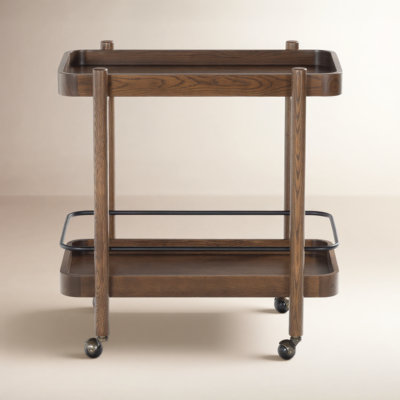 AllModern Orenthal Orenthal Wood 2 Shelf Barcart | Wayfair